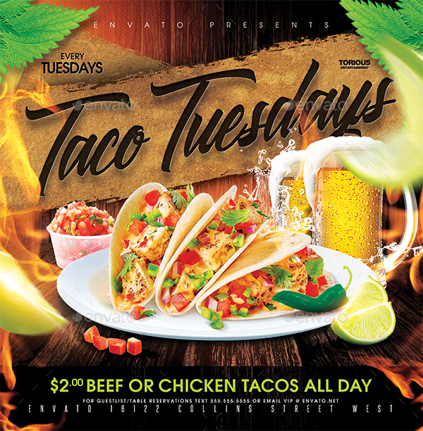 taco tuesday flyer template by take2design graphicriver taco flyer